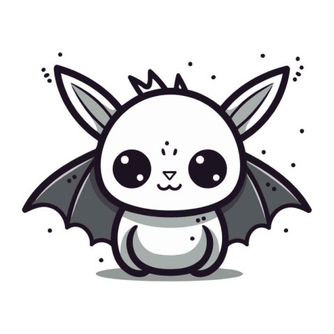 Cute Bat Cartoon Mascot Character Design Vector Illustration.