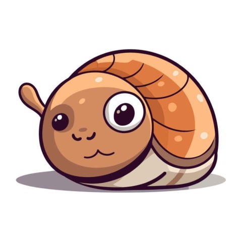 Cute cartoon snail. Vector illustration isolated on a white back