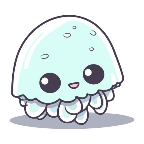 Cute jellyfish character cartoon style vector illustration. Cute