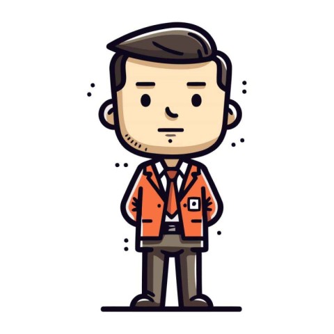 Vector illustration of a male office worker cartoon character in