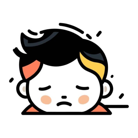 Illustration of a little boy crying. Vector illustration of a li