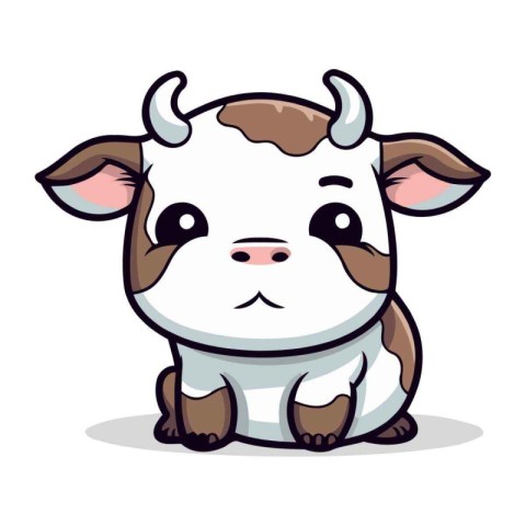 Cute cow cartoon design. Animal zoo life nature character childh