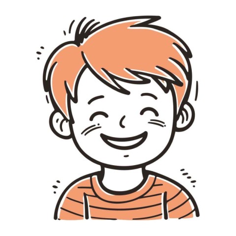 Vector illustration of a happy smiling boy with red hair in a st