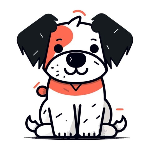 Cute cartoon dog. Hand drawn vector illustration for your design