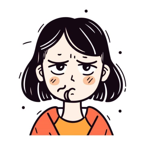 Illustration of a girl with an angry expression on her face.