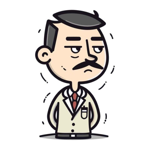 Sad Doctor   Cartoon Vector Illustration