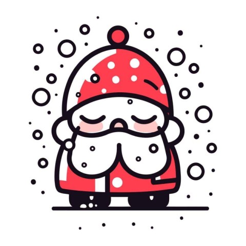 Funny Santa Claus. Vector illustration in doodle style.