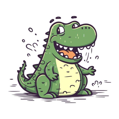 Cartoon crocodile. Vector illustration of a funny crocodile.