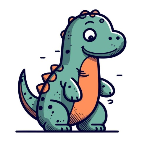 Cartoon dinosaur. Vector illustration of a dinosaur. Cute cartoo