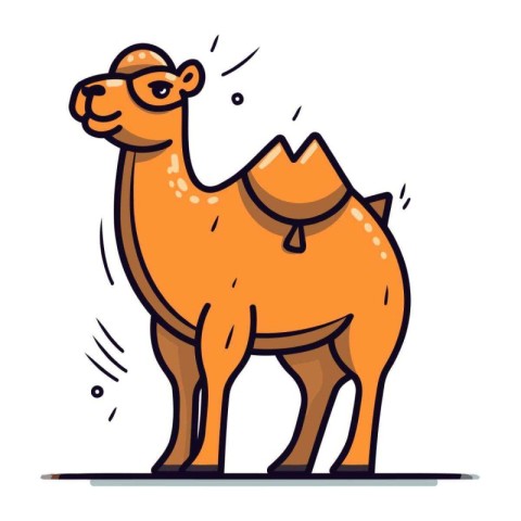 Camel. Vector illustration of a camel on a white background.