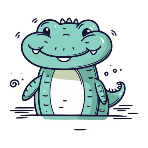 Cute crocodile. Vector illustration of a cartoon crocodile.