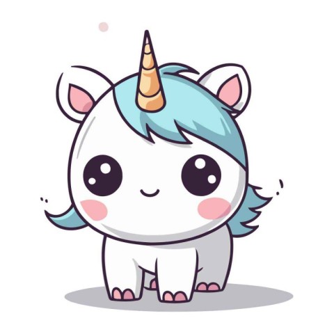 Free Vector illustration of Cute unicorn character cartoon design