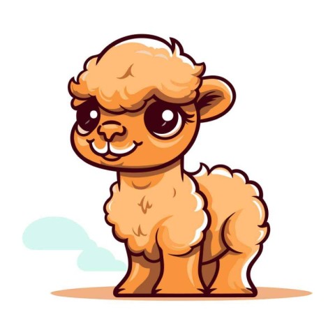 Cute cartoon sheep. Vector illustration isolated on a white back