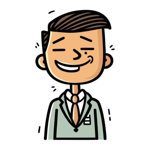 Businessman Smiling   Cartoon Vector Illustration