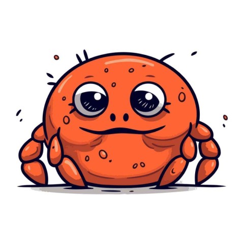 Crab character vector illustration. Cute cartoon crab with emoti