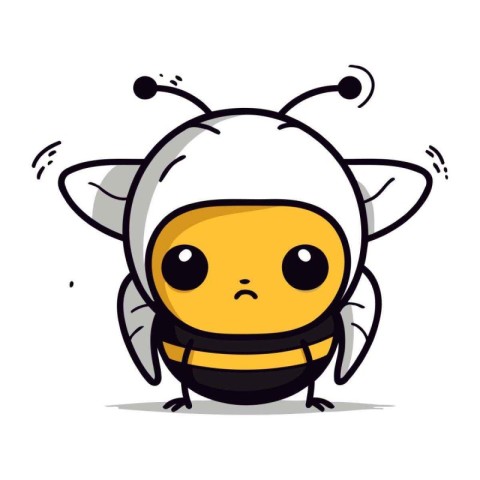 Cute cartoon bee. Vector illustration isolated on a white backgr