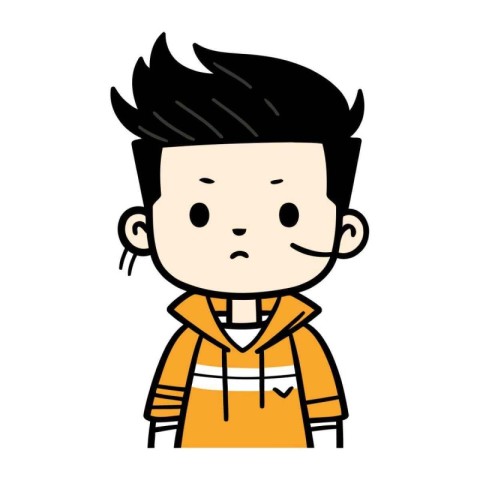 cute boy with winter clothes. cartoon vector illustration. eps10