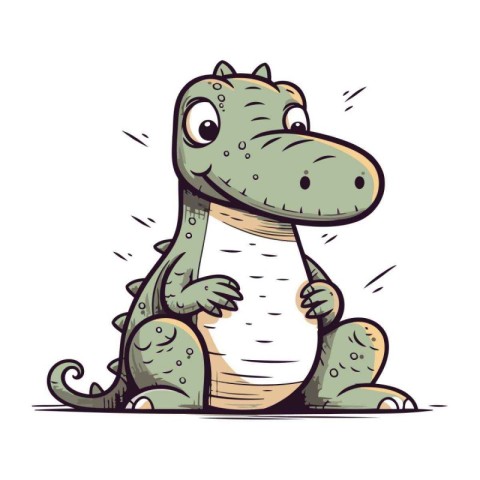 Cartoon crocodile. Vector illustration of a cute crocodile.