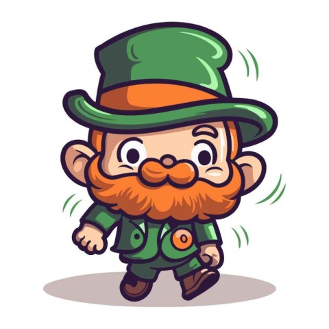 Leprechaun Cartoon Mascot Character Vector Illustration
