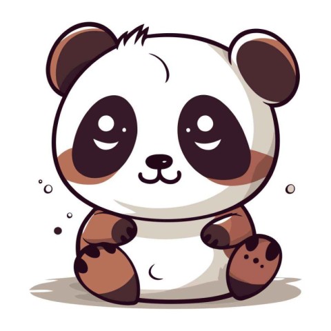 Cute cartoon panda. Vector illustration isolated on white backgr