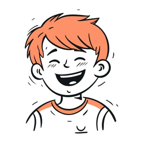 Smiling boy. Vector illustration of a happy boy with red hair.