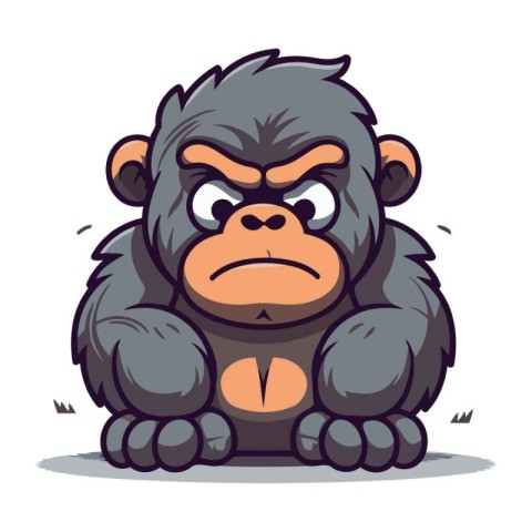 Angry Monkey Cartoon Mascot Character Vector Illustration