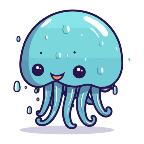 cute jellyfish cartoon character vector illustration graphic des