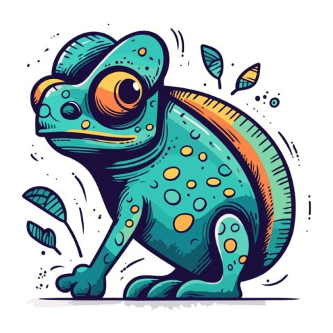 Cute cartoon frog. Vector illustration of a funny cartoon frog.