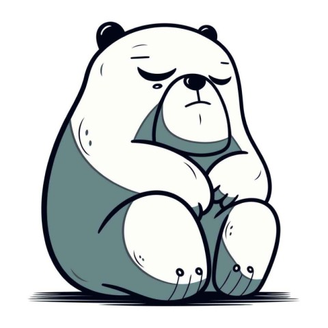 Polar Bear Crying   Cartoon Vector Illustration. Isolated On Whi