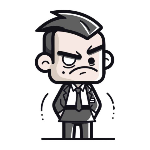 Angry Businessman   Cartoon Vector Illustration