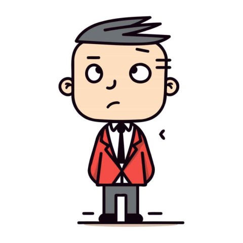 Character illustration design. Businessman sad cartoon.eps vecto