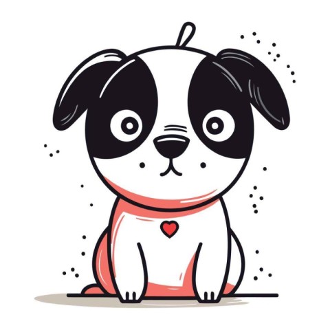 Cute cartoon dog. Vector illustration in doodle style.