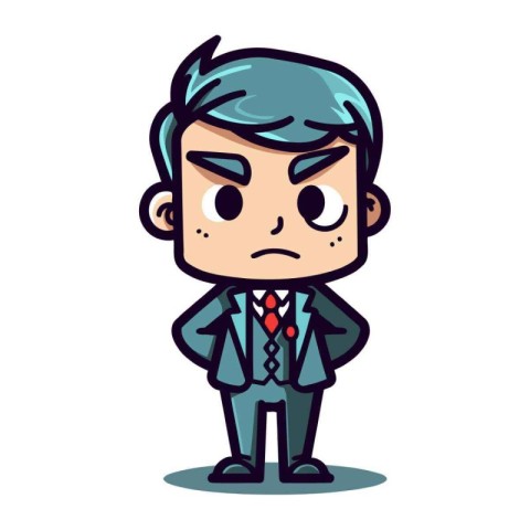 Angry Businessman   Cartoon Vector Illustration