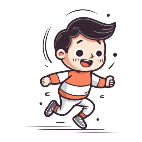 Cartoon boy running. Vector illustration. Cute cartoon character