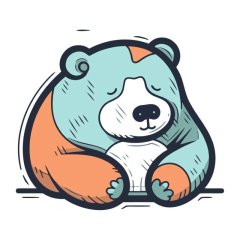 Illustration of a cute teddy bear. Vector cartoon character.