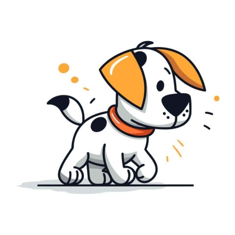 Cute cartoon dog on white background. Vector illustration for yo