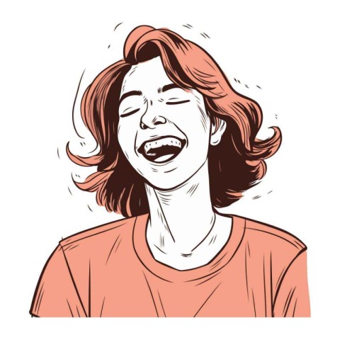 Vector illustration of a woman crying. Hand drawn image of a wom