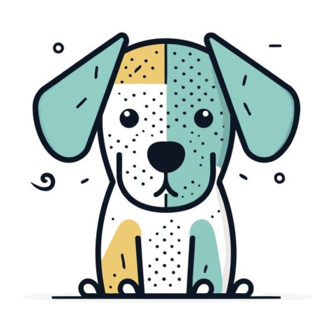 Cute dog vector illustration. Cute cartoon dog. Vector illustrat