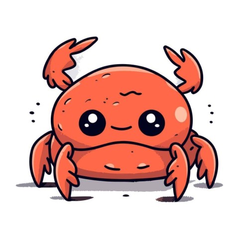 Cute cartoon crab. Vector illustration isolated on a white backg