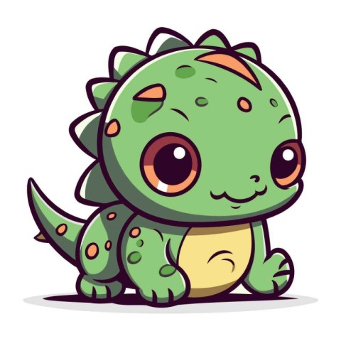 Cute baby dinosaur. Vector illustration isolated on a white back