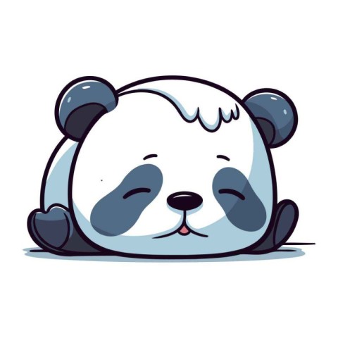 Cute panda cartoon. Vector illustration isolated on white backgr