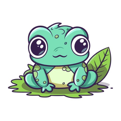 Frog cartoon character. Vector illustration of a cute cartoon fr