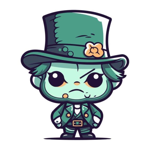 Illustration of Cute Cartoon Leprechaun Mascot Character