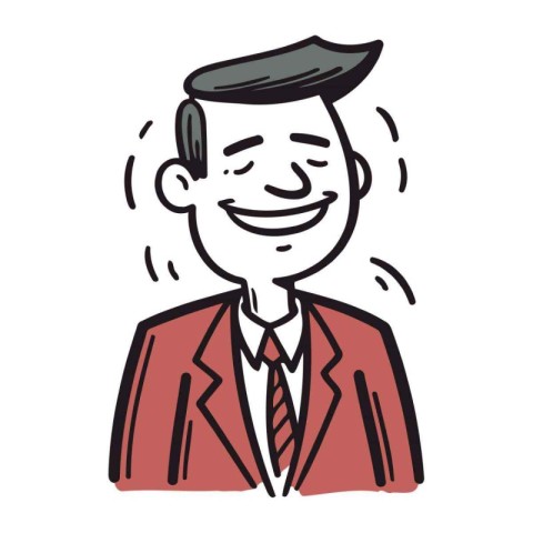 Vector illustration of a happy businessman in a suit with a smil