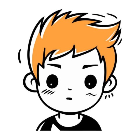 Cute boy with red hair. Vector illustration of a little boy.