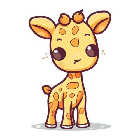 Cute giraffe character. Vector illustration. Cute cartoon giraff