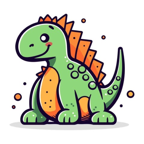 Cartoon dinosaur. Vector illustration of a cute dinosaur. Isolat