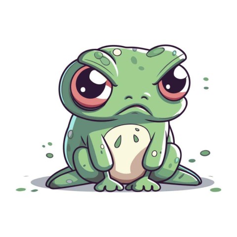 Cute cartoon frog. Vector illustration isolated on a white backg