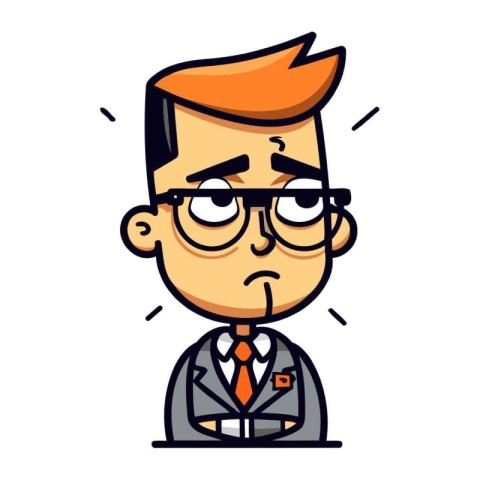 Angry Businessman   Cartoon Vector Illustration