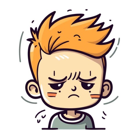 Angry boy. Vector illustration in cartoon style. Isolated on whi